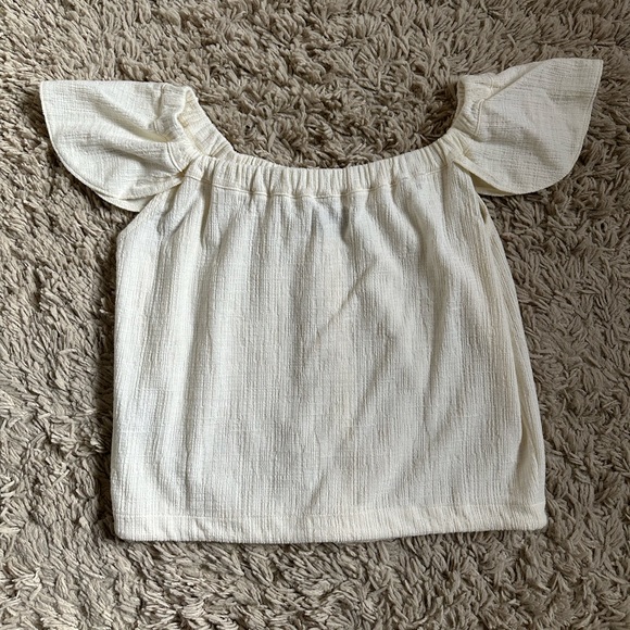 Madewell Texture & Thread Off the Shoulder top. Ivory, size Small - Picture 2 of 3